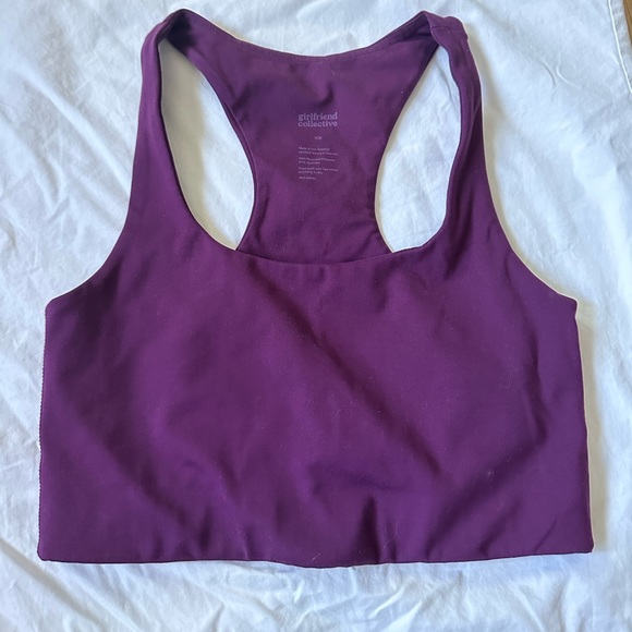 Girlfriend Collective Paloma Sports Bra Top in Plum - Picture 2 of 5